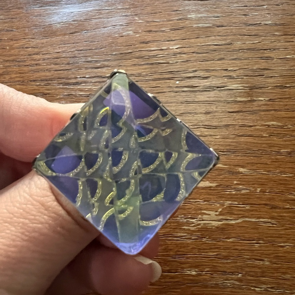 Aurora Borealis Stone Adjustable Ring - image 4